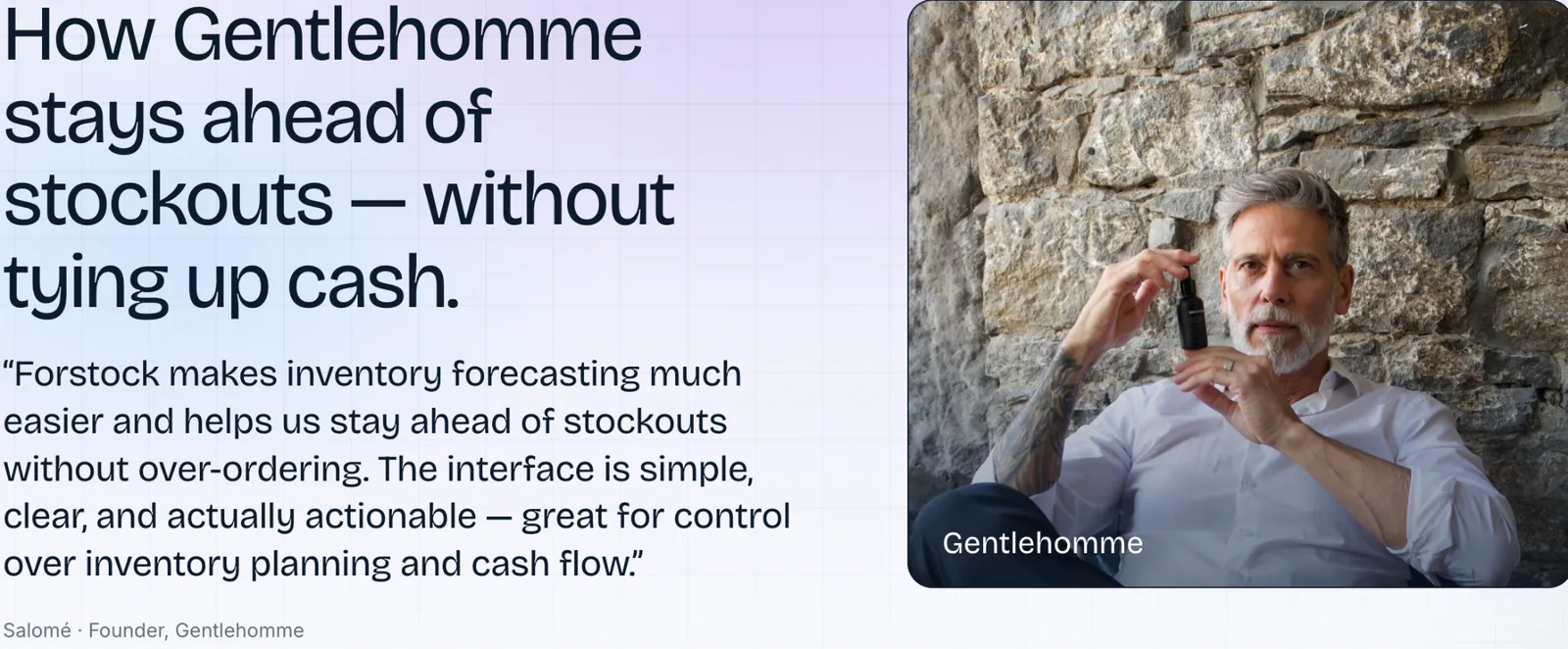 Gentlehomme case study: how the menswear brand stays ahead of stockouts without tying up cash