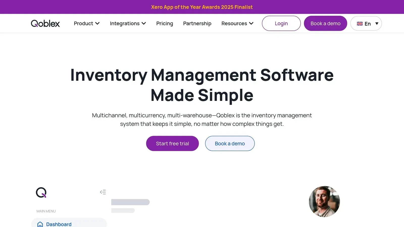 Qoblex website: inventory management software made simple